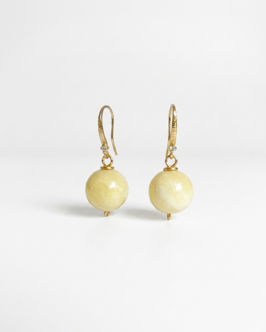 Aretes Esferas de Agata Natural en Tonos Pastel