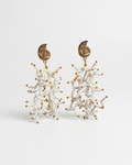 Aretes Diseño de Coral Tejido en Cuentas de Vidrio