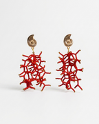 Aretes Diseño de Coral Tejido en Cuentas de Vidrio