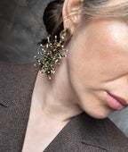 Aretes Diseño de Coral Tejido en Cuentas de Vidrio