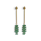 Aretes de Cristales en Forma de Racimo y Tubo Minimalista