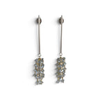 Aretes de Cristales en Forma de Racimo y Tubo Minimalista