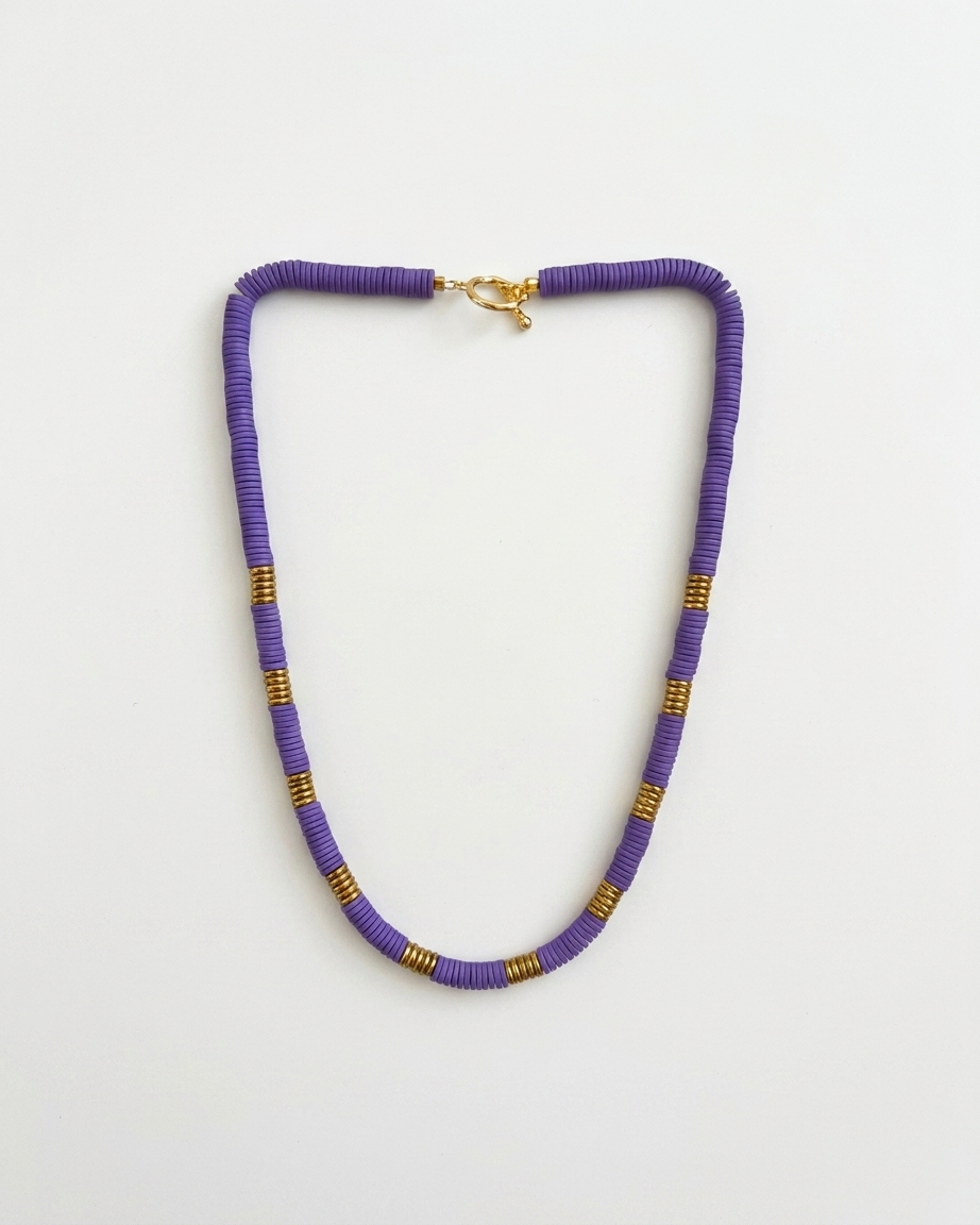 Collar Discos de Hemtatita Dorada y Engomada en Colores