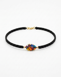 Collar Tipo Choker Macramé Negro Caracol Pintado