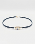Collar Choker Macramé Azul Caracol Pintado