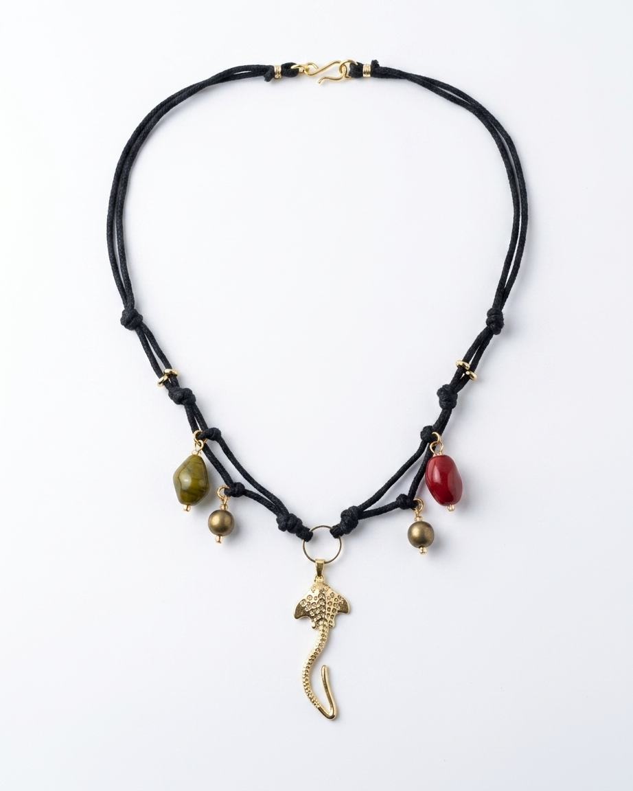 Collar Cristales Murano Natural y Dije de Mantarraya con Zirconias (Copia)