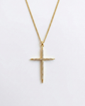 Collar Cruz con Incrustación de Zirconias Minimalista