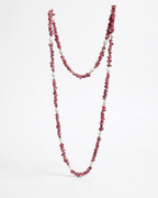 Collar Doble Nuggets de Rodonita y Perlas Naturales