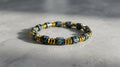 Pulsera en Cerámica Veteada y Hematita Natural.