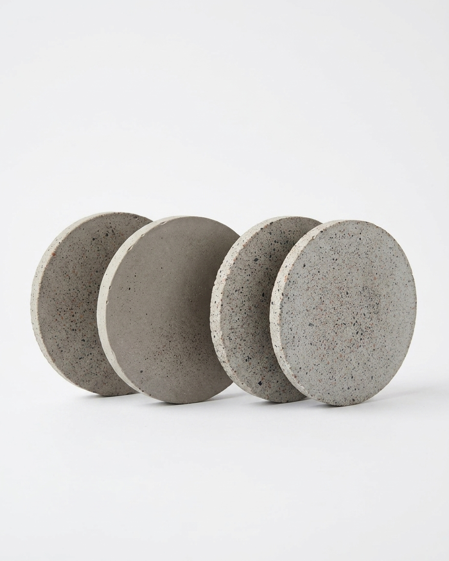 Portavasos de concreto artesanal – Decoración funcional