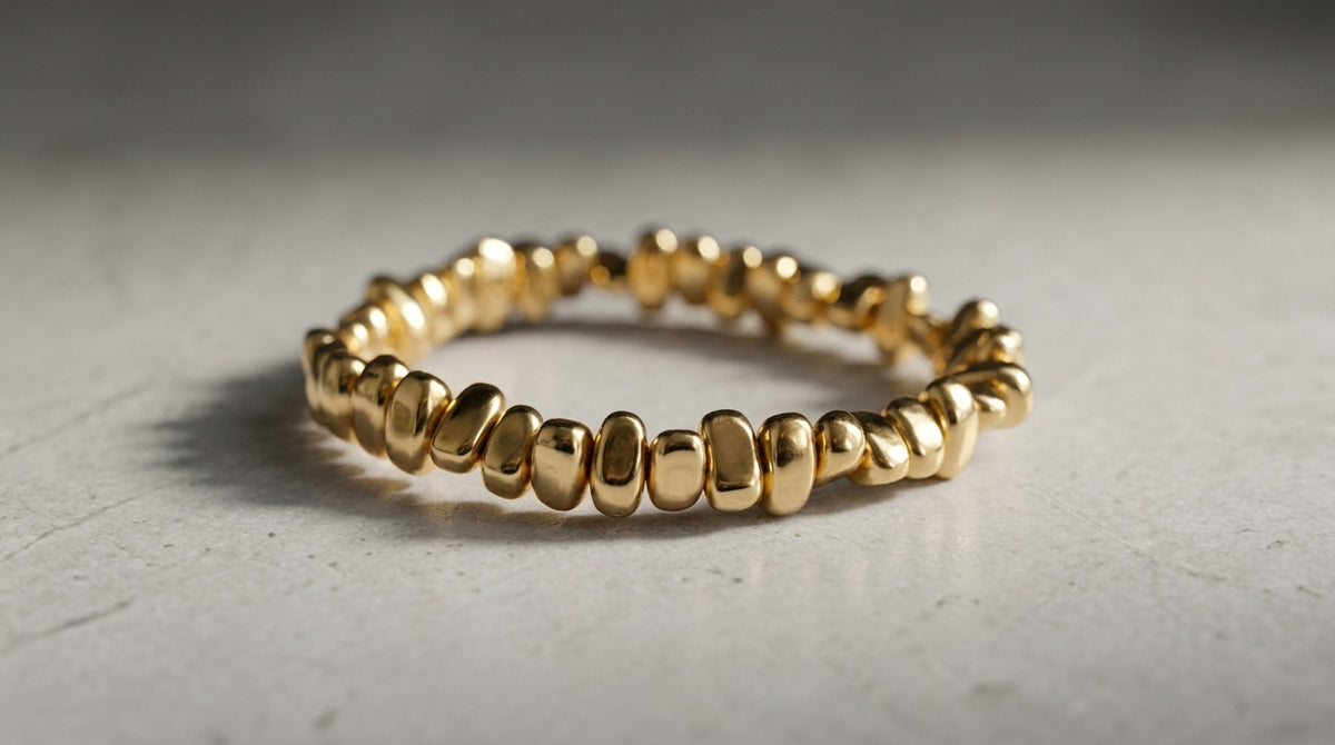 Pulsera de Nuggets de Hematita Dorada