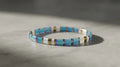 Pulsera de Cuentas Miyuki Tila Azul y Blanco