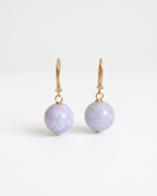 Aretes Esferas de Agata Natural en Tonos Pastel