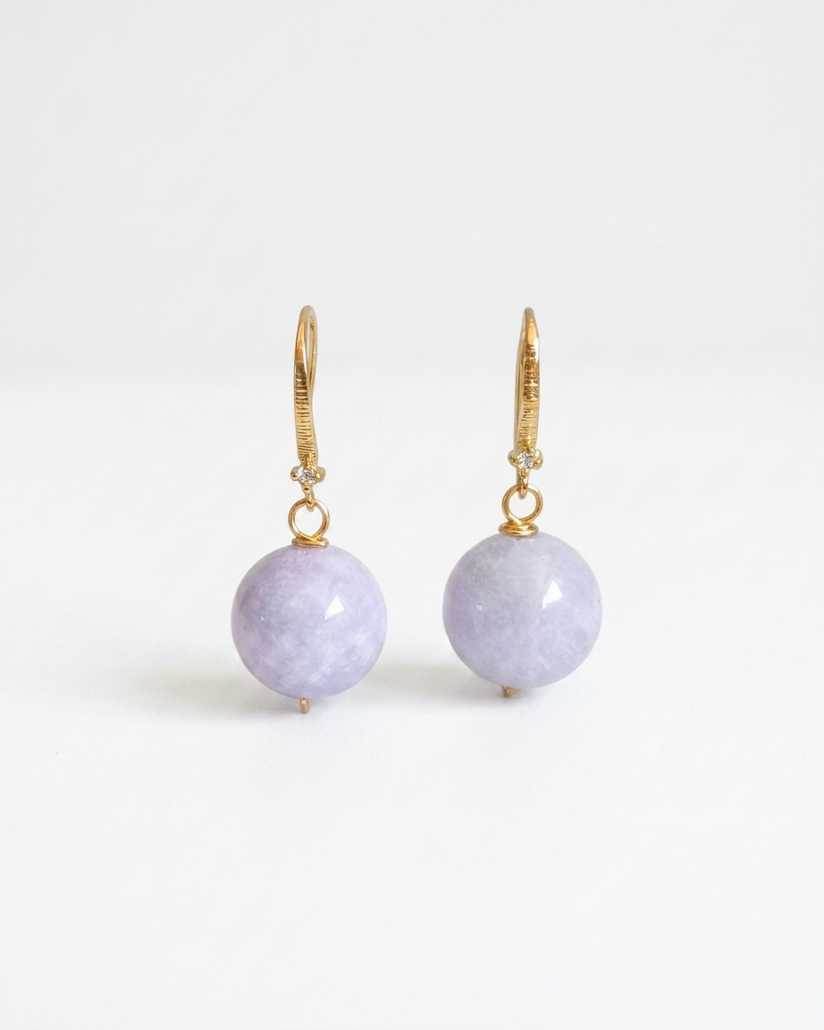 Aretes Esferas de Agata Natural en Tonos Pastel