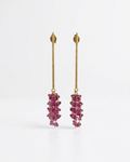 Aretes de Cristales en Forma de Racimo y Tubo Minimalista
