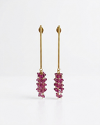 Aretes de Cristales en Forma de Racimo y Tubo Minimalista