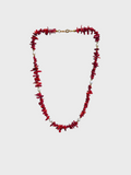 Collar corto coral y perlas