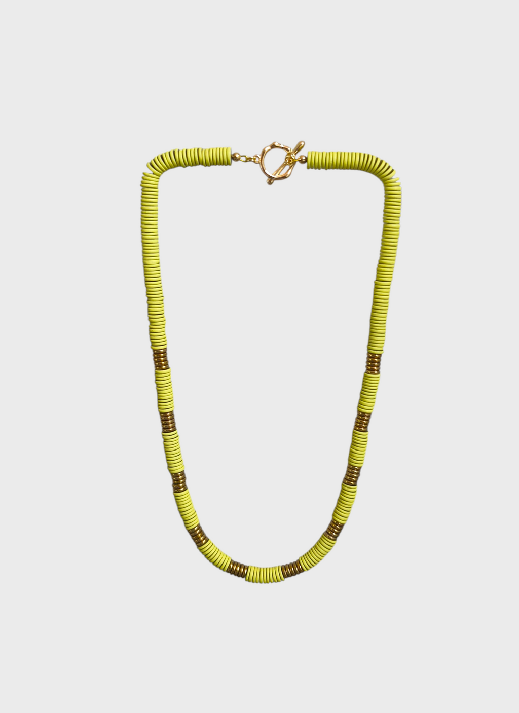 Collar Discos de Hemtatita Dorada y Engomada en Colores